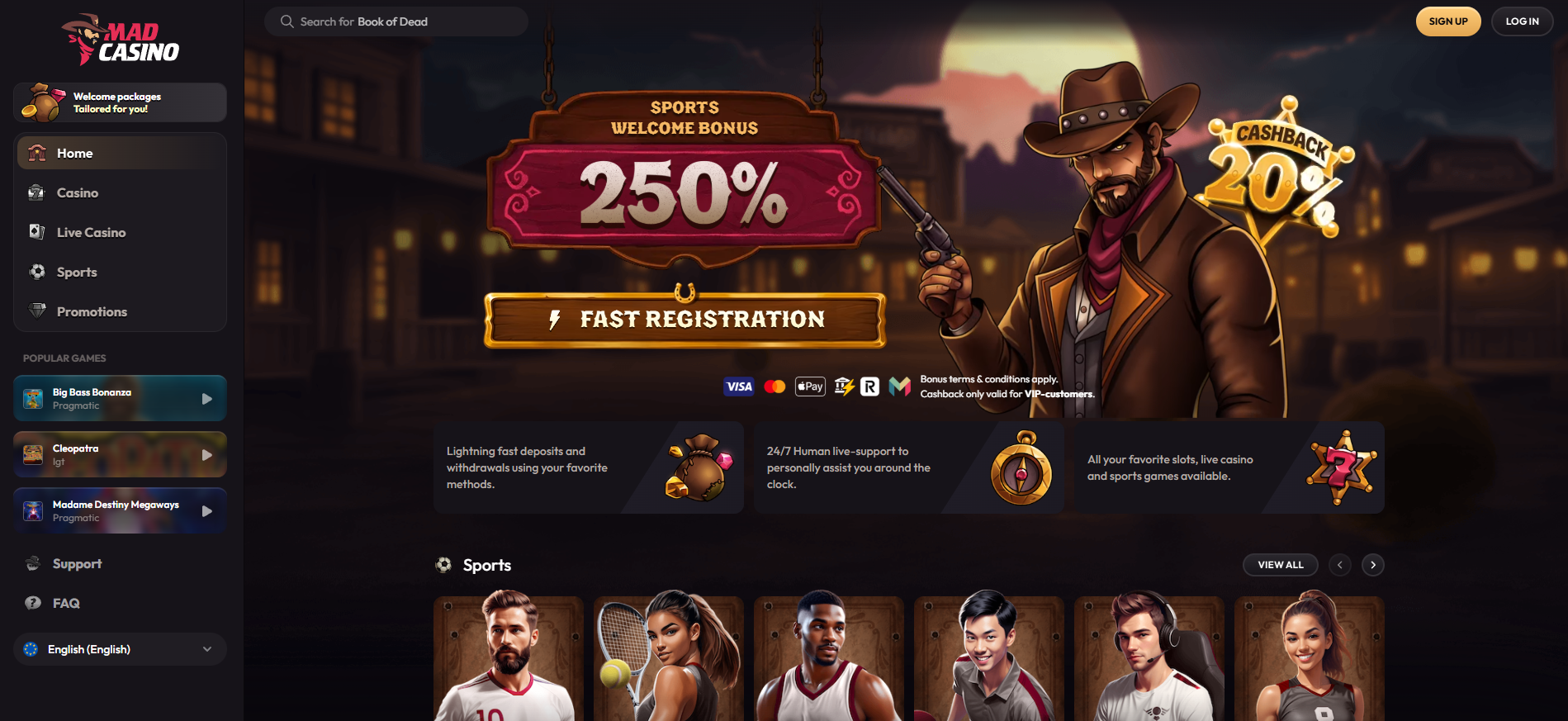 MadCasino Screenshot für Desktop